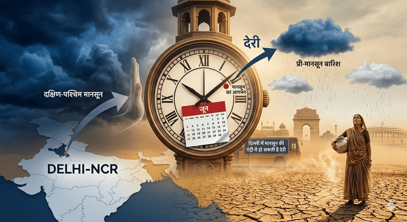 दिल्ली में मानसून की एंट्री में हो सकती है देरी, जून के अंत तक भी इंतजार संभव